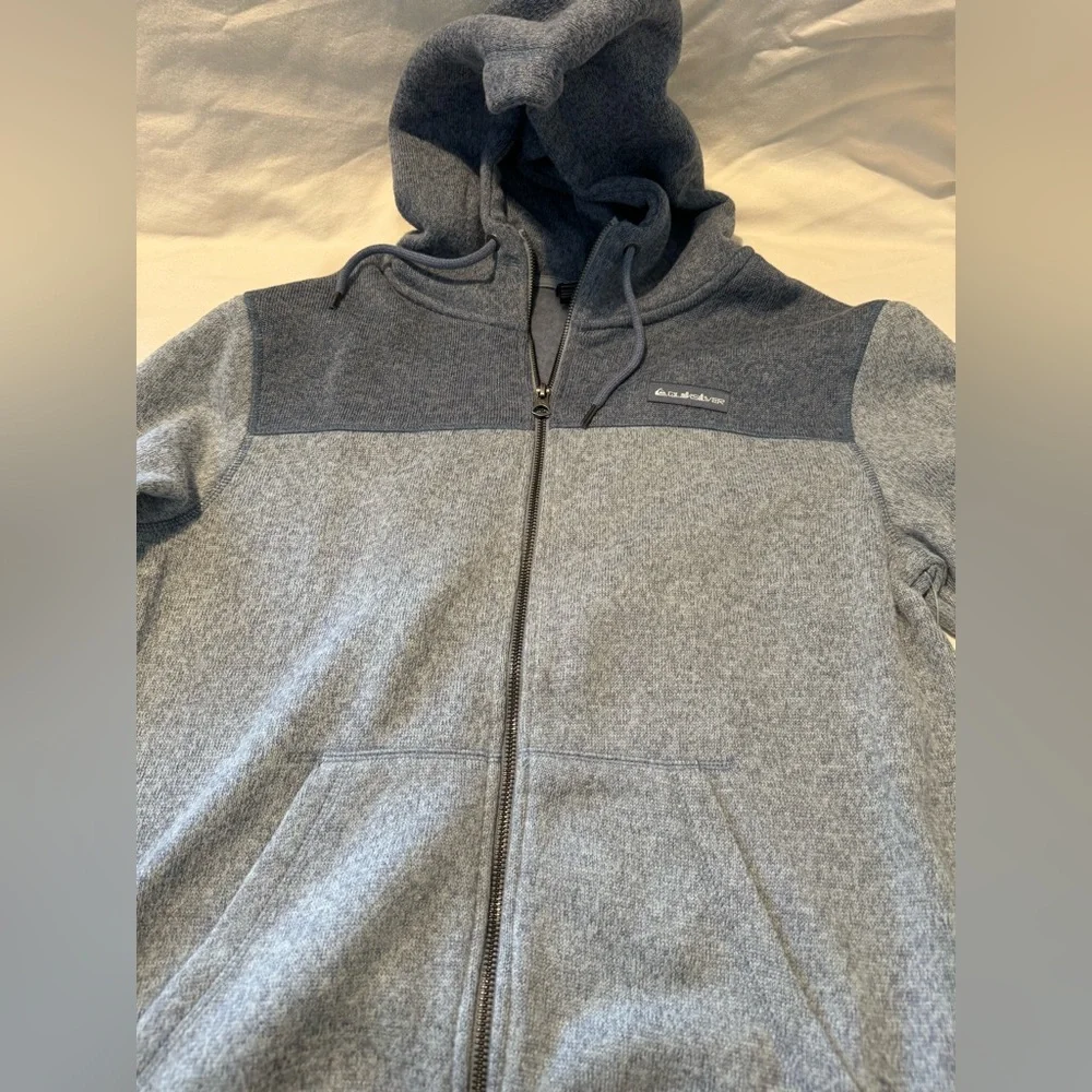 Quiksilver Men’s Fleece Pullover Hoodie Gray Size Large L Surf Skate Outdoor - Picture 3 of 8